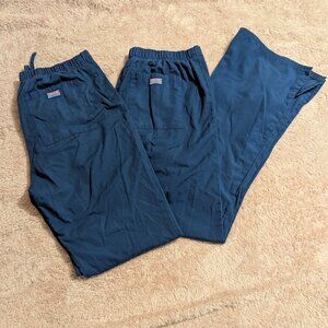 Cherokee Workwear Navy Scrub Pants, Size S (2 Pairs)